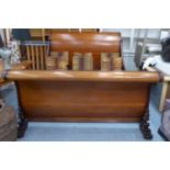 AND SO TO BED SLEIGHBED FRAME, mahogany with carved paw feet, 192cm W x 138cm H x 295cm L. (with