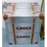 CHEST OF DRAWERS, aviator style design, 51cm x 42.5cm x 61cm.