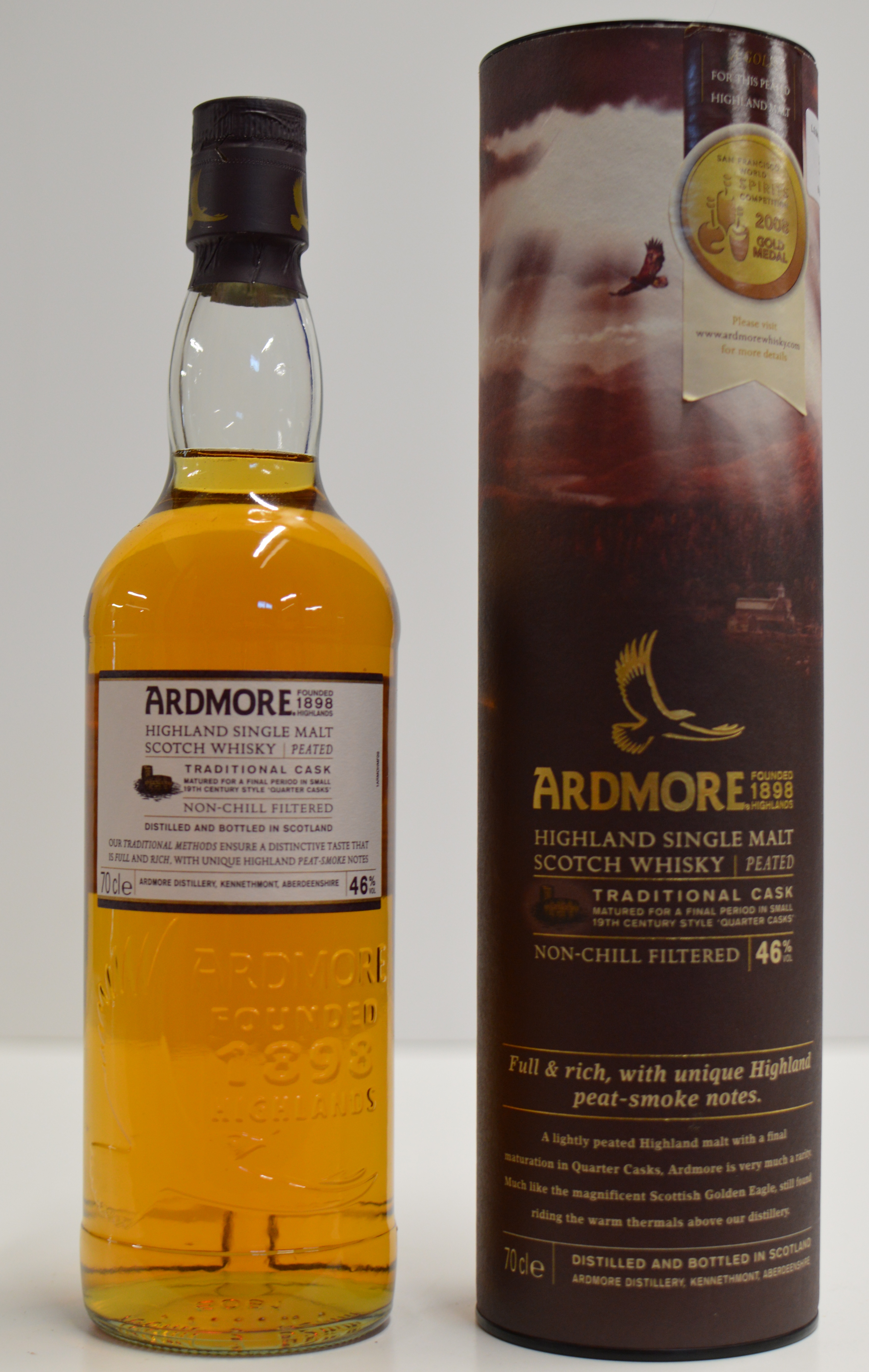 ARDMORE TRADITIONAL CASK PEATED HIGHLAND SINGLE MALT SCOTCH WHISKY, WITH PRESENTATION BOX - 70CL,