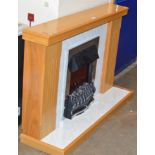 MODERN FIRE SURROUND WITH FIRE