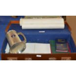 CASE WITH MASONIC MEMORABILIA, CERTIFICATES, BOOKS ETC