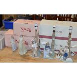 3 VARIOUS NAO LAMPS, NAO FIGURINE & LLADRO FIGURINE - ALL WITH BOXES
