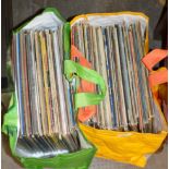 2 BAGS WITH QUANTITY LP RECORDS, ROCK RECORDS ETC