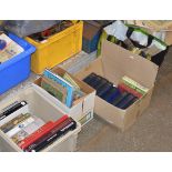 4 BOXES & BAG WITH ASSORTED BOOKS, BURNS BOOKS ETC