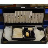 PART CANTEEN OF CUTLERY & CASED BAR ACCESSORY SET