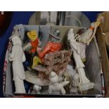 BOX WITH VARIOUS FIGURINE ORNAMENTS