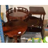 VARIOUS MAHOGANY EFFECT TABLES