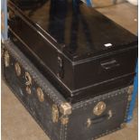 VINTAGE TRAVEL TRUNK & METAL TRUNK