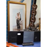 PANASONIC CD HI-FI WITH REMOTE & FRAMED VETTRIANO PRINT