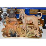 TRAY CONTAINING ASSORTED DOG ORNAMENTS