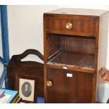 MAHOGANY BEDSIDE UNIT, MAGAZINE RACK & MAHOGANY PICTURE FRAME