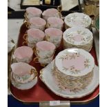 TRAY WITH QUANTITY ROYAL ALBERT "BRAEMAR" TEA WARE