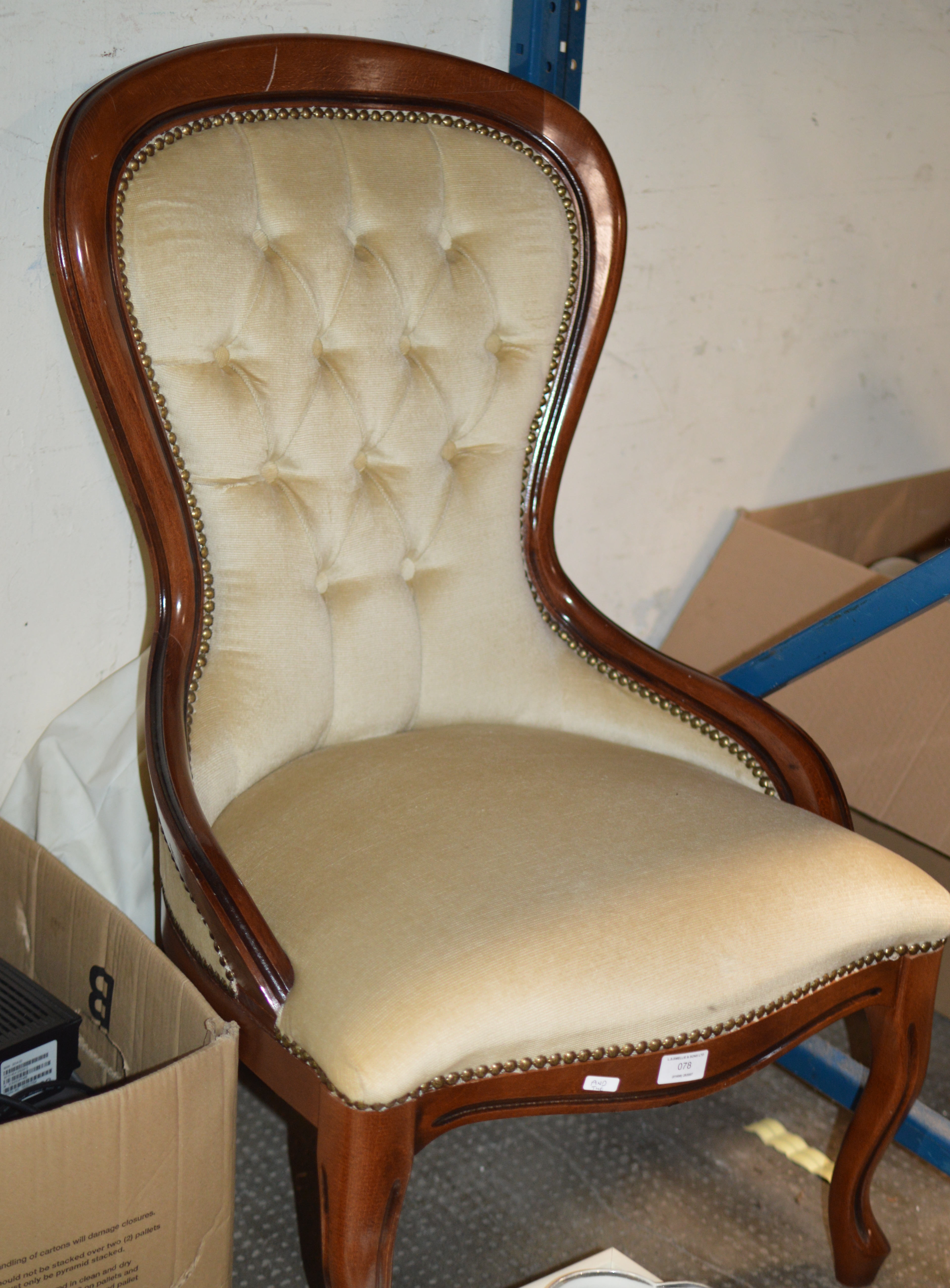 MAHOGANY FRAMED BEDROOM CHAIR