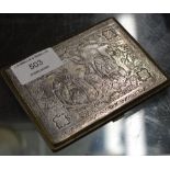 ORNATE EASTERN WHITE METAL CIGARETTE CASE