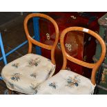 PAIR OF VICTORIAN LIGHT WOOD CHAIRS