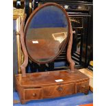 VICTORIAN MAHOGANY SHAVING MIRROR WITH 3 DRAWERS