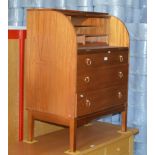 TEAK ROLL FRONT WRITING BUREAU