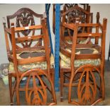 SET OF 6 MAHOGANY SHIELD BACK DINING ROOM CHAIRS WITH PADDED SEATS