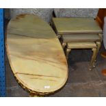 ONYX COFFEE TABLE & NEST OF 3 ONYX TABLES