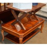 MAHOGANY COFFEE TABLE & 1 OTHER COFFEE TABLE