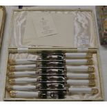 CASED SET OF 6 EACH ROYAL CROWN DERBY KNIVES & FORKS