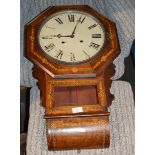 INLAID MAHOGANY WALL CLOCK