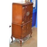 MAHOGANY COCKTAIL CABINET WITH 4 DOORS