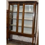 MAHOGANY DOUBLE DOOR DISPLAY CABINET WITH UNDER SHELF