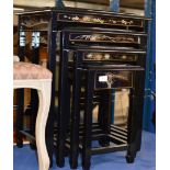 NEST OF LACQUERED ORIENTAL STYLE TABLES
