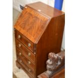 REPRODUCTION INLAID MAHOGANY LADIES BUREAU OVER 4 DRAWERS