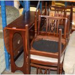MAHOGANY DROP LEAF TABLE WITH 4 CHAIRS