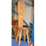 OAK ARTS & CRAFTS STYLE SPINNING CHAIR