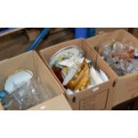 3 BOXES CONTAINING ASSORTED CERAMICS & GLASS WARE
