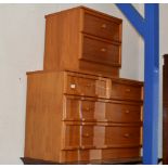 G-PLAN TEAK 2 OVER 2 CHEST WITH MATCHING 2 DRAWER BEDSIDE CHEST