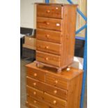 MODERN PINE 2 OVER 3 CHEST & MODERN PINE 5 DRAWER CHEST