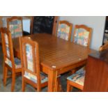 OAK DINING TABLE WITH 6 CHAIRS