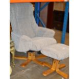 MODERN EASY CHAIR WITH MATCHING FOOT STOOL
