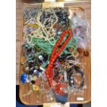 TRAY WITH QUANTITY VARIOUS COSTUME JEWELLERY