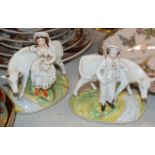 PAIR OF STAFFORDSHIRE STYLE FIGURINE DISPLAYS