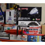 ELECTRIC CHAINSAW & VARIOUS BOXED HOUSEHOLD ITEMS, STEAM CLEANER, NINJA POT, FOOD MIXER, GAMES