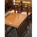 MAHOGANY DROP LEAF TABLE & 4 MAHOGANY CHAIRS