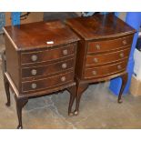 PAIR OF MAHOGANY 3 DRAWER BEDSIDE CHESTS