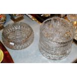 3 VARIOUS CRYSTAL FRUIT BOWLS & SET OF 4 STEM GLASSES