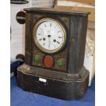 HEAVY SLATE STRIKING MANTLE CLOCK