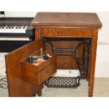 OAK SIGNER SEWING MACHINE CABINET