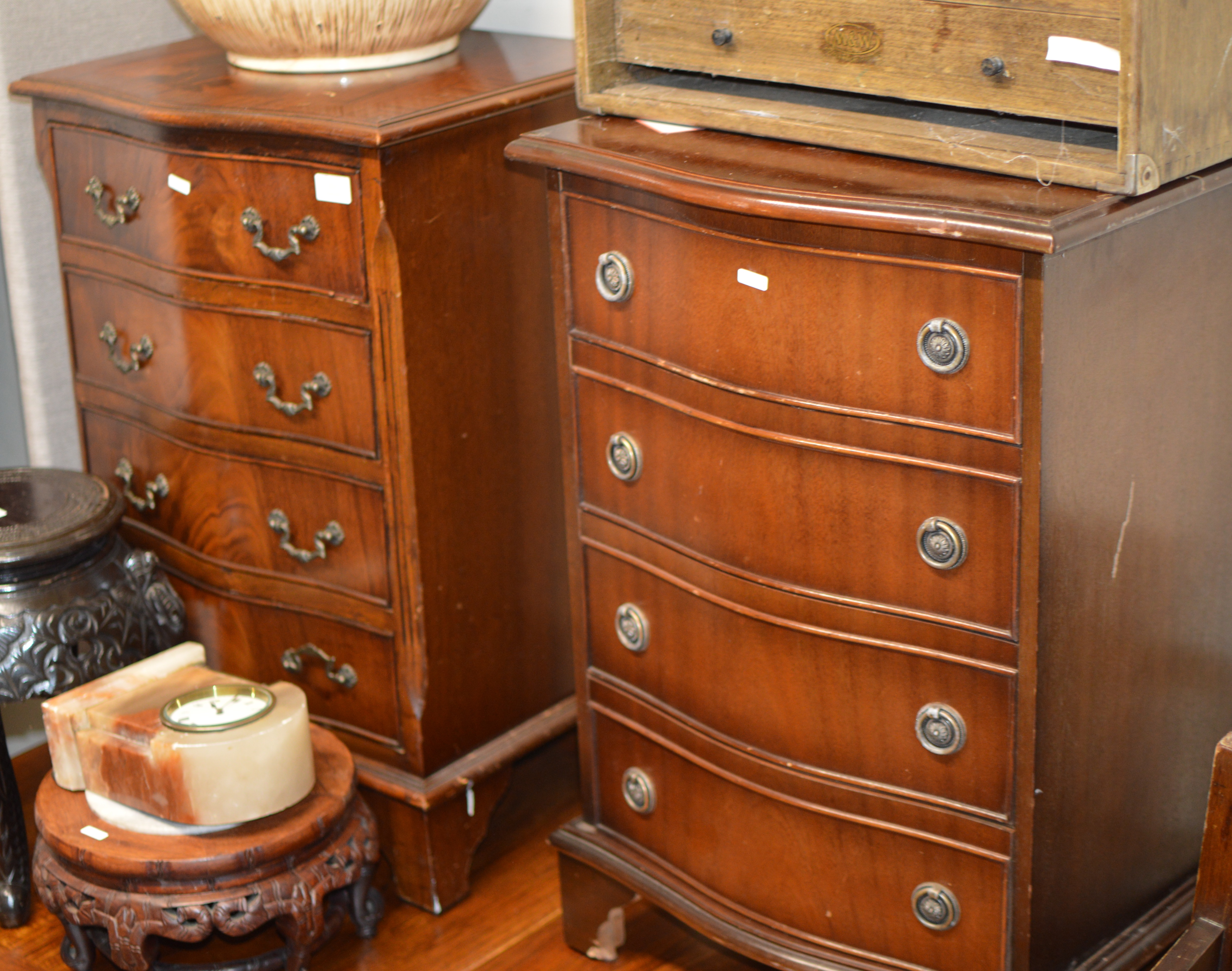 2 VARIOUS MAHOGANY 4 DRAWER CHESTS