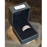 18 CARAT WHITE GOLD DIAMOND CHIP DRESS RING - APPROXIMATE WEIGHT = 6.5 GRAMS
