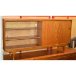 MID CENTURY TEAK GLASS FRONTED BOOKCASE