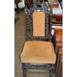 HEAVY CARVED OAK CHAIR