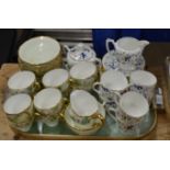 TRAY WITH ASSORTED TEA WARE, COALPORT ETC